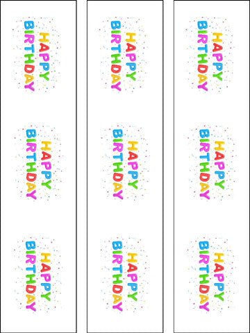 Happy Birthday Edible Cake Ribbon, Border (3 x pre-cut strips)