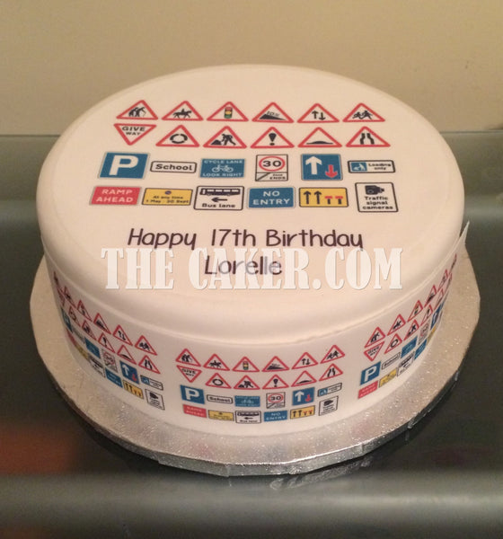 Highway Code Road Signs Edible Icing Cake Topper