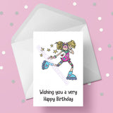 Roller Skates Birthday Card 02