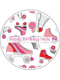 Roller Skating Edible Icing Cake Topper 01