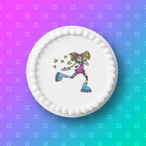 Roller Skating 02 Edible Icing Cake Topper