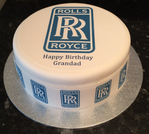 Rolls Royce Logo Edible Icing Cake Topper or Ribbon