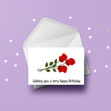 Red Roses Flowers Birthday Card