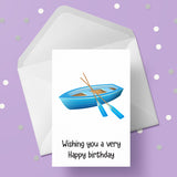 Rowing Boat Birthday Card