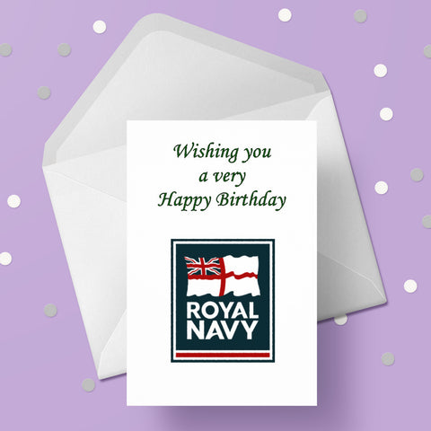 Royal Navy Logo Birthday Card