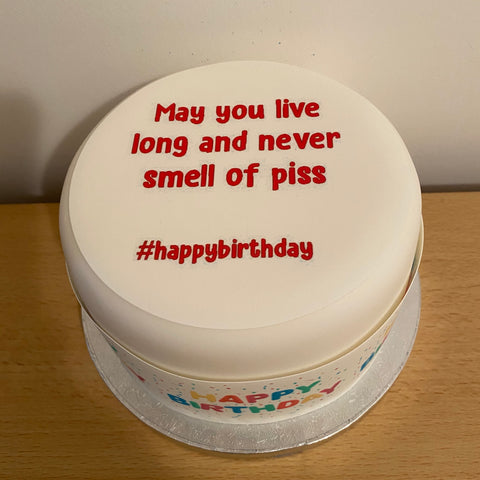 Happy Birthday Edible Icing Cake Topper or Ribbon 15 - Funny Rude Adult Theme