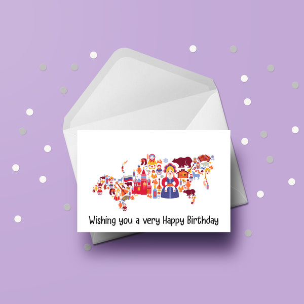 Russia Birthday Card - Russian Theme Card