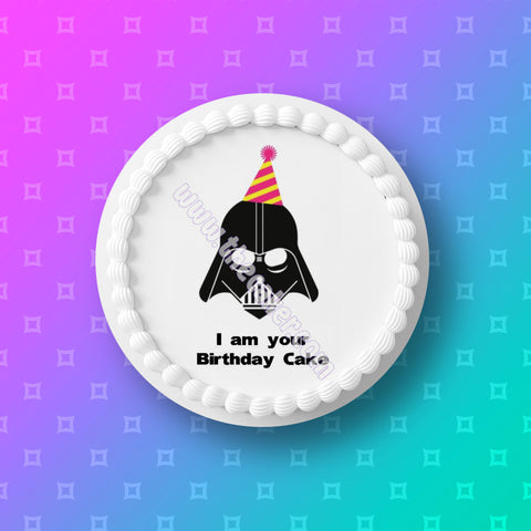 Star Wars Darth Vader Funny Edible Icing Cake Topper