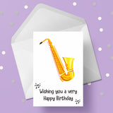 Sax Saxophone Birthday Card 02