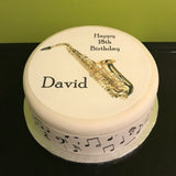 Sax Saxophone Edible Icing Cake Topper 01