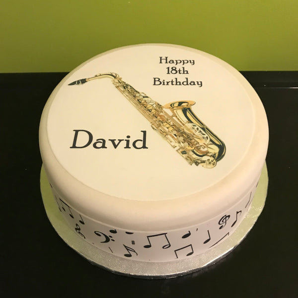 Sax Saxophone Edible Icing Cake Topper 01