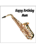 Sax Saxophone Edible Icing Cake Topper 01