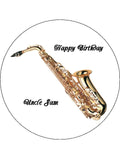 Sax Saxophone Edible Icing Cake Topper 01