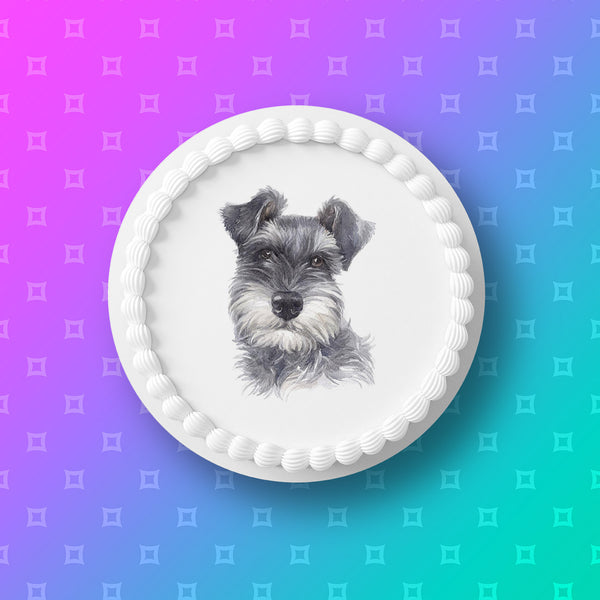 Schnauzer Edible Icing Cake Topper 03