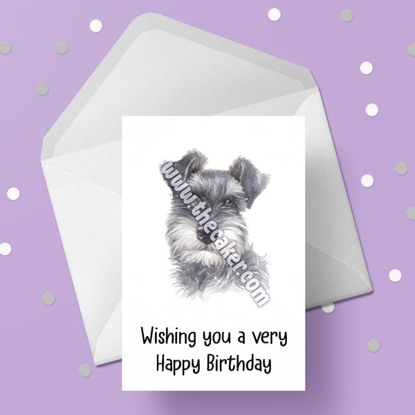 Schnauzer Birthday Card 03
