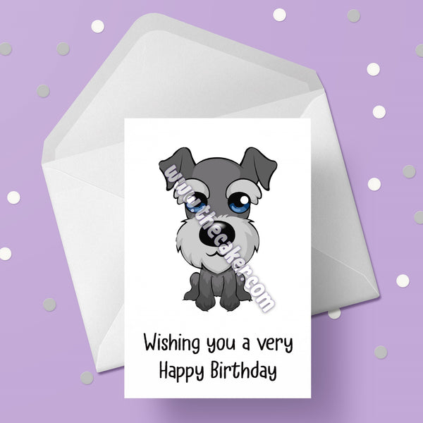 Schnauzer Birthday Card 04