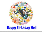 Scuba Diving Edible Icing Cake Topper 01