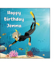 Diving Edible Icing Cake Topper 03 - Female Diver