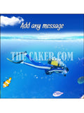 Scuba Diving Edible Icing Cake Topper 02