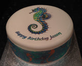 Seahorse Edible Icing Cake Topper 01