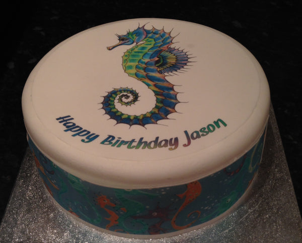 Seahorse Edible Icing Cake Topper 01