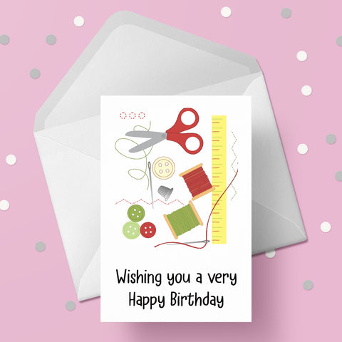 Sewing Birthday Card 01