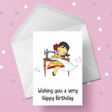Sewing Birthday Card 02 -Dressmaker