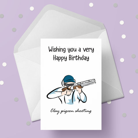 Clay Pigeon Shooting 02 Birthday Card