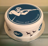 Clay Pigeon Shooting 01 Edible Icing Cake Topper or Ribbon