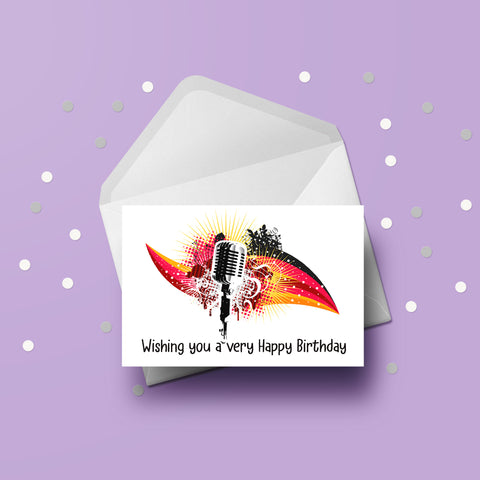 Sing / Microphone 03 Birthday Card