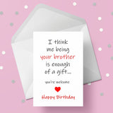 Sister Birthday Card 13 - Funny from brother