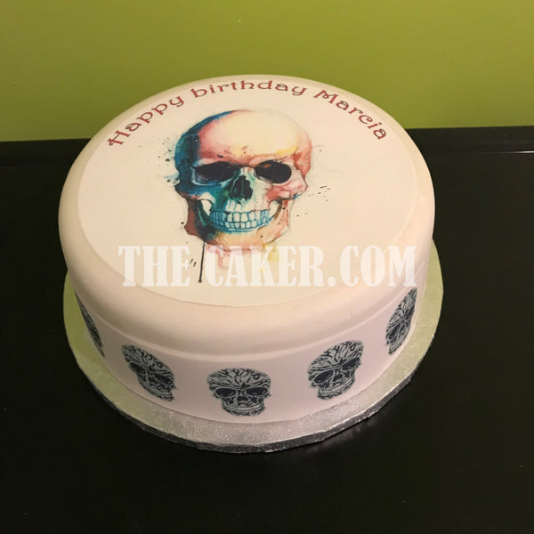 Skull Edible Icing Cake Topper 04