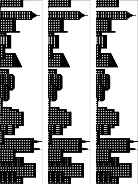 Skyline, Sky Scraper Buildings Edible Cake Ribbon, Border (3 x pre-cut strips)
