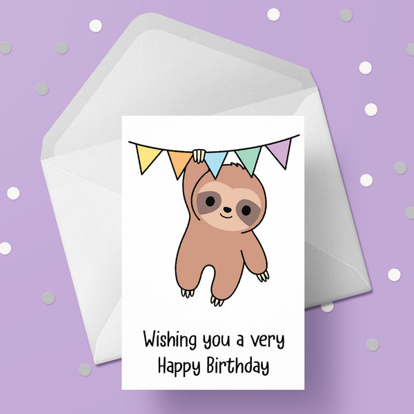 Sloth 01 Birthday Card