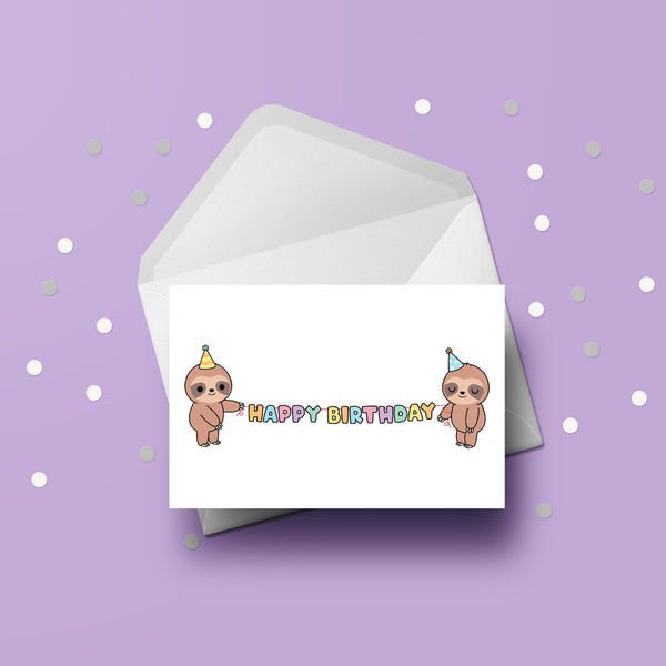 Sloth 02 Birthday Card