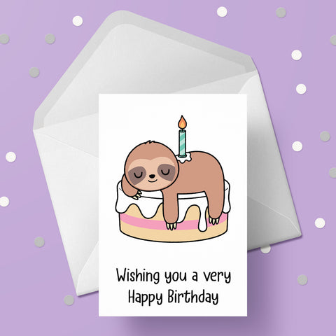 Sloth 04 Birthday Card