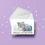 Snow Leopard Birthday Card 01