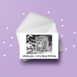 Snow Leopard 03 Birthday Card