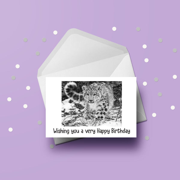 Snow Leopard 03 Birthday Card