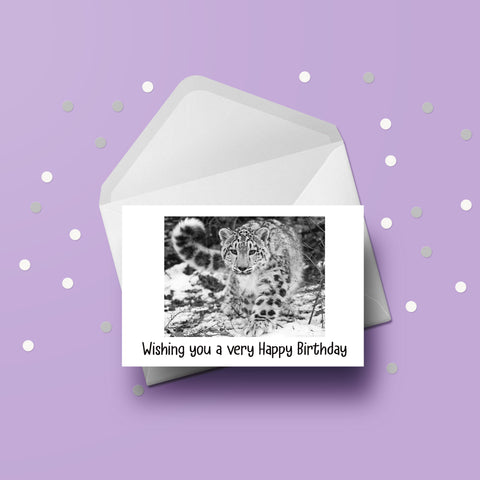 Snow Leopard 03 Birthday Card