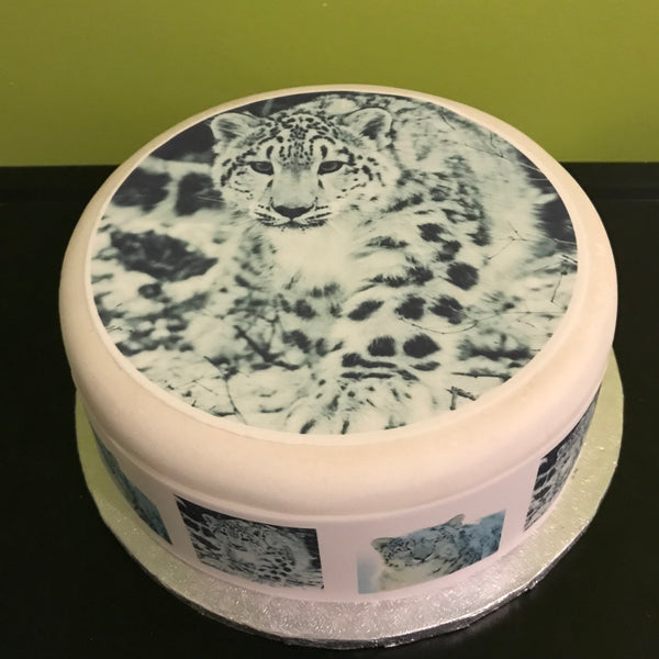 Snow Leopard Edible Icing Cake Topper 03