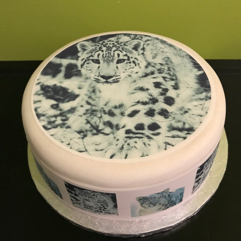 Snow Leopard 03 Edible Icing Cake Topper