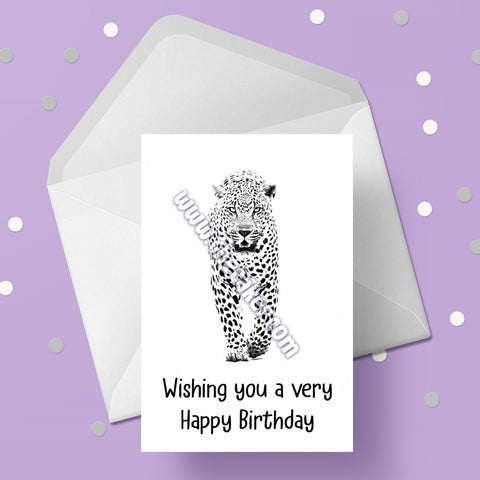 Snow Leopard 02 Birthday Card