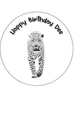 Snow Leopard Edible Icing Cake Topper 04