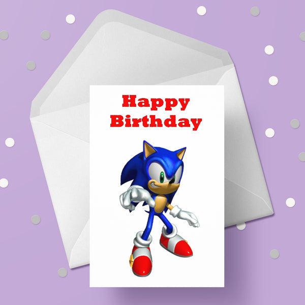 Sonic the hedgehog Birthday Card 01