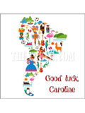 South America Edible Icing Cake Topper