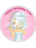Spa Day Edible Icing Cake Topper 01