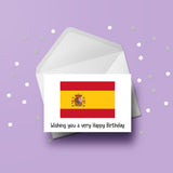 Spain Flag Birthday Card