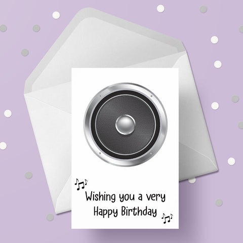 Music Loud Speaker Birthday Card