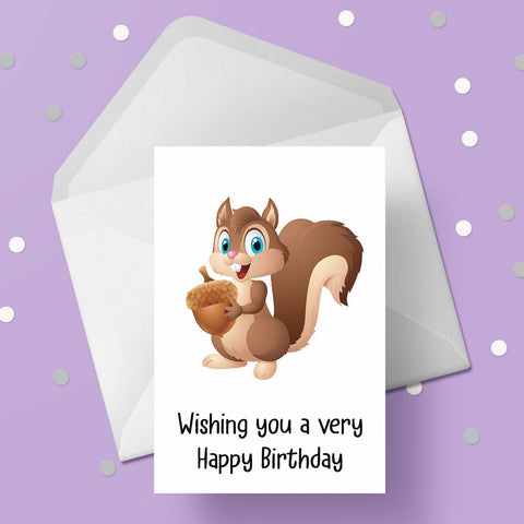 Squirrel 02 Birthday Card